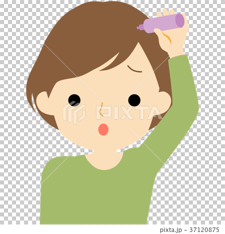 ヘアケアをする女性 ヘアケアをする女性 37120875