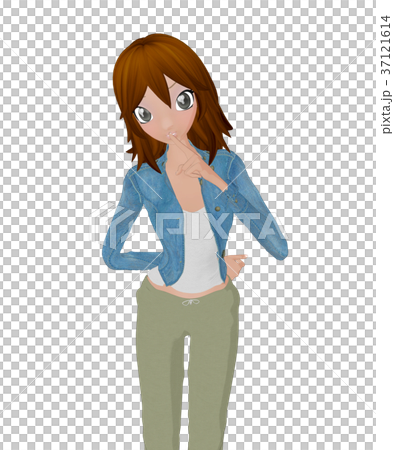 Casual dressed young women permimg2DCG illustrations material Casual dressed young women permimg2DCG illustrations material 37121614