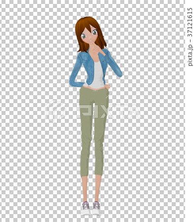 Casual dressed young women permimg2DCG illustrations material Casual dressed young women permimg2DCG illustrations material 37121615