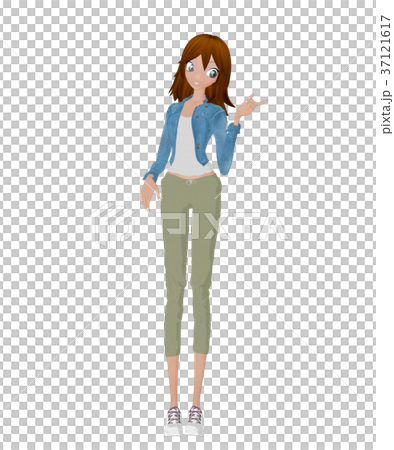 カジュアルな装いの若い女性 permimg2DCG イラスト素材 カジュアルな装いの若い女性 permimg2DCG イラスト素材 37121617