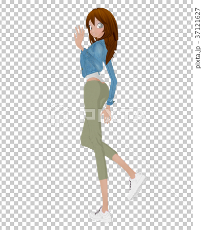 Casual dressed young women permimg2DCG illustrations material Casual dressed young women permimg2DCG illustrations material 37121627