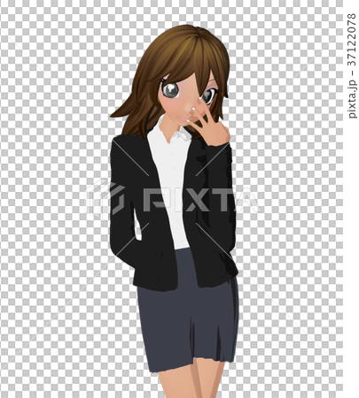 Business suit women perming 2DCG illustrations material 37122078