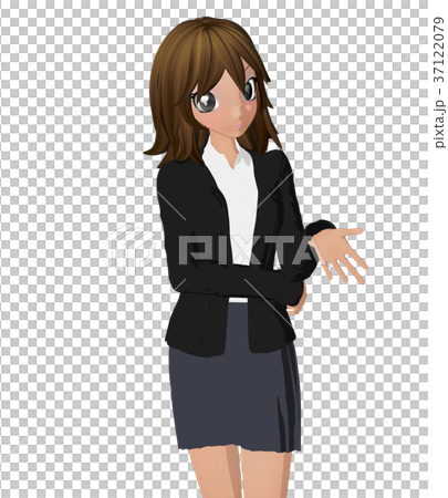 Business suit women perming 2DCG illustrations material 37122079