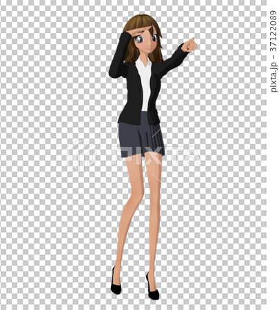 Business suit women perming 2DCG illustrations material Business suit women perming 2DCG illustrations material 37122089