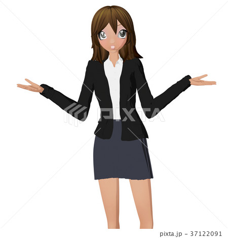 ビジネススーツの女性 perming 2DCG イラスト素材 ビジネススーツの女性 perming 2DCG イラスト素材 37122091