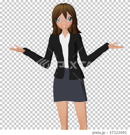 ビジネススーツの女性 perming 2DCG イラスト素材 ビジネススーツの女性 perming 2DCG イラスト素材 37122091