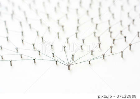nails in white paper simulation network. linked nails in white paper simulation network. linked 37122989