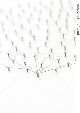 nails in white paper simulation network. linked  37122990