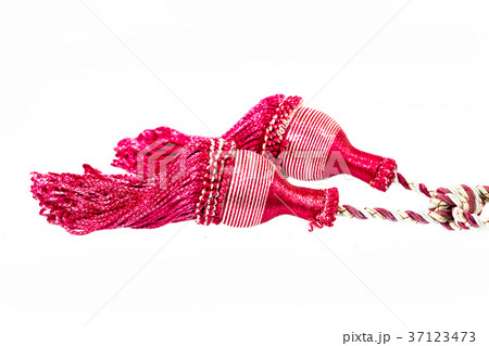 Colorful Curtain rope on white background Colorful Curtain rope on white background 37123473