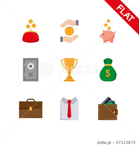 Business icons set. Vector. Flat 37123673