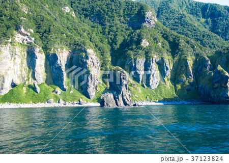 知床観光船からの景色 知床岬 タコ岩 知床観光船からの景色 知床岬 タコ岩 37123824