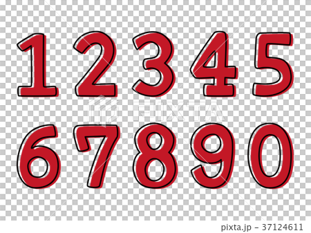 数字　手描き風 37124611