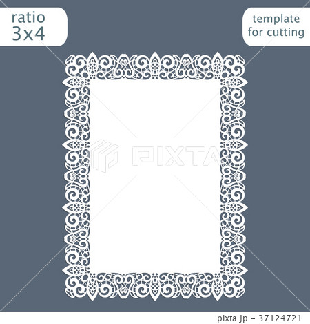 Laser cut wedding invitation card template  37124721