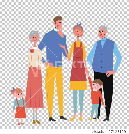 Family illustration Three generations 37128139