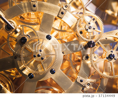 Clock mechanism, fragment with many gears Clock mechanism, fragment with many gears 37134449
