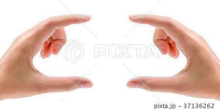 Man hands holding or pressing something 37136262