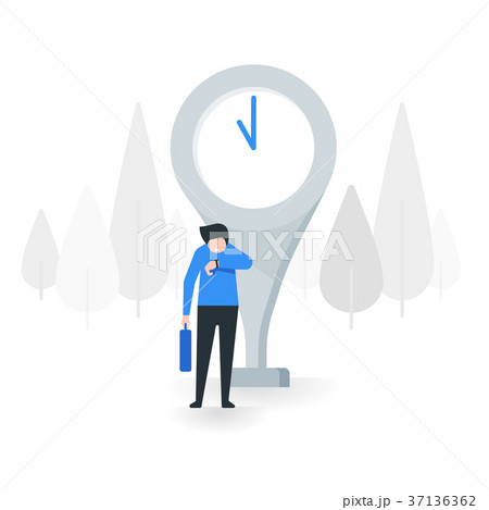 Man look at his watch and waiting for someone 37136362