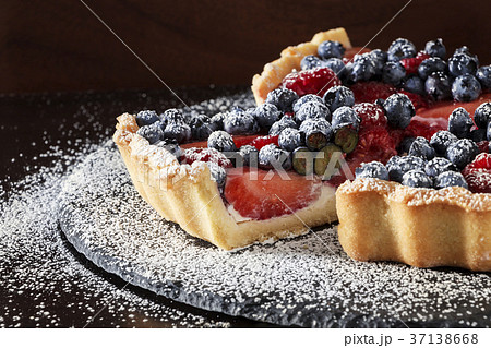 Fresh strawberry, blueberry and raspberry tart Fresh strawberry, blueberry and raspberry tart 37138668