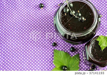 Homemade jam Blackcurrant. Selective focus 37141193