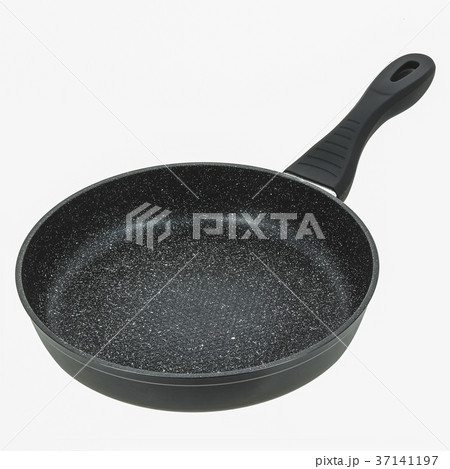 Round  frying pan  isolated on white background 37141197