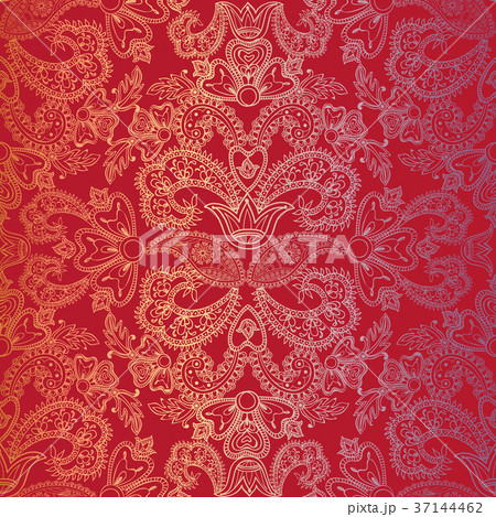 Floral seamless brocade pattern. Oriental ornament 37144462