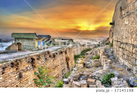Sunset above the walls of the Kasbah, a medieval 37145198