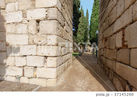 Merida citadel huge stone wall corridor 37145200