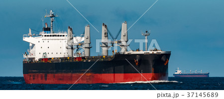 Black cargo ship Black cargo ship 37145689