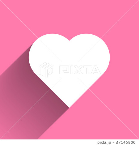 White heart long shadow icon on pink background White heart long shadow icon on pink background 37145900