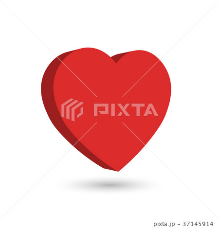 Red heart. 3D vector object with dropped shadow 37145914