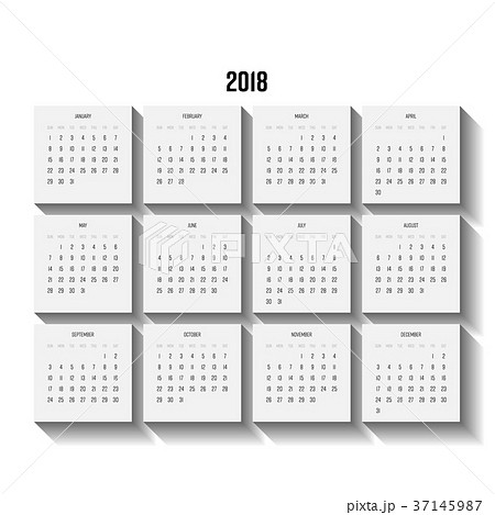 Vector calendar - Year 2018. Week starts from Vector calendar - Year 2018. Week starts from 37145987