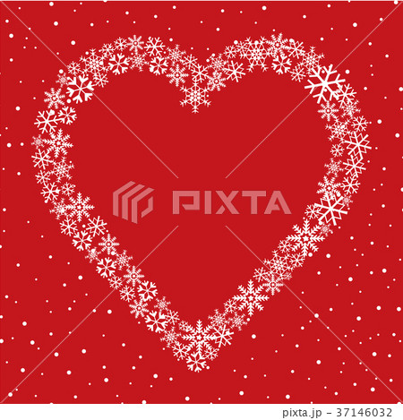 Snow heart frame Christmas Winter holiday card 37146032