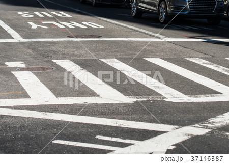 Crosswalk in the city street intersection Crosswalk in the city street intersection 37146387