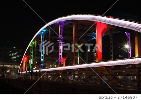 盛岡開運橋ライトアップ 37146807