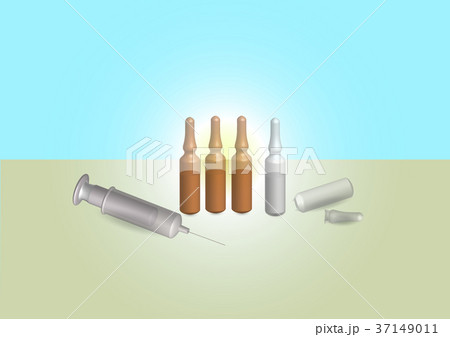 Pill vial and syringe Pill vial and syringe 37149011