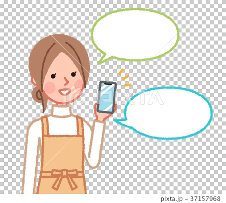 女人在智能手機上做語音輸入（與氣球） 37157968