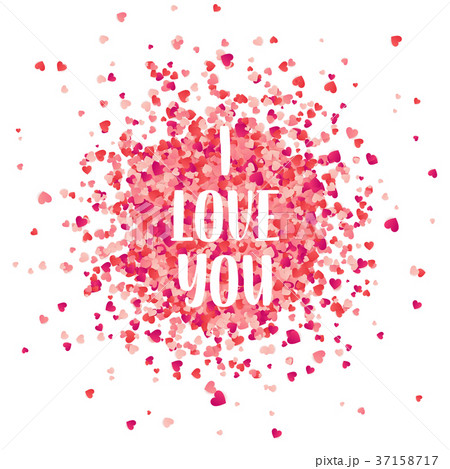 Valentines day red background with hearts. Love 37158717
