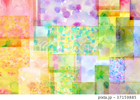 水彩　テクスチャー　コラージュ 37159885