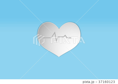 white heart paper design style icon. concept  37160123
