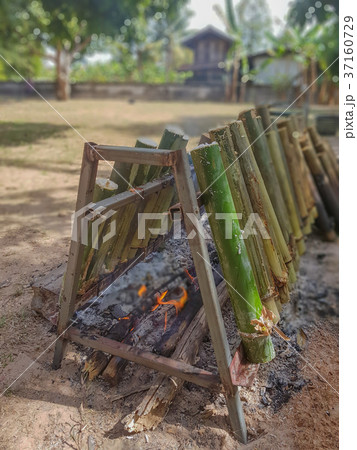 Glutinous Rice Grilled in Bamboo Joints Glutinous Rice Grilled in Bamboo Joints 37160729
