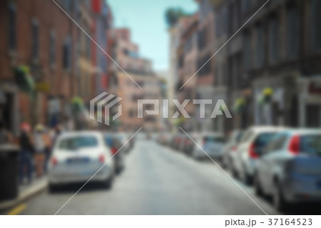 street of Rome with people and cars in blurred street of Rome with people and cars in blurred 37164523