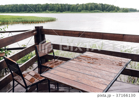 Cottage in forest near river with big wooden Cottage in forest near river with big wooden 37166130