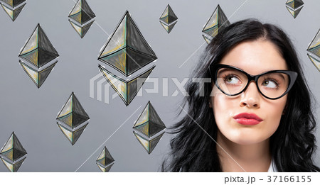 Ethereum with young businesswoman Ethereum with young businesswoman 37166155