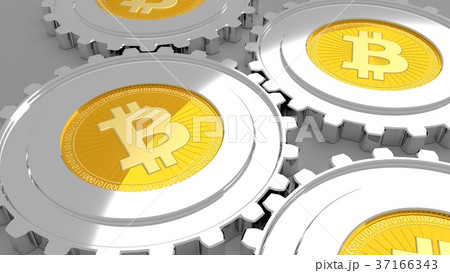 Cryptocurrency mechanism concept with silver gears 37166343