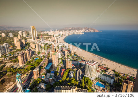 Benidorm levante beach aerial view in alicante  37167106