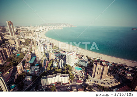 Benidorm levante beach aerial view in alicante 37167108
