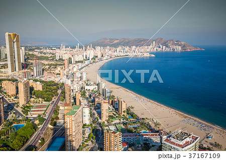 Benidorm levante beach aerial view in alicante 37167109