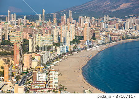 Benidorm levante beach aerial view in alicante Benidorm levante beach aerial view in alicante 37167117