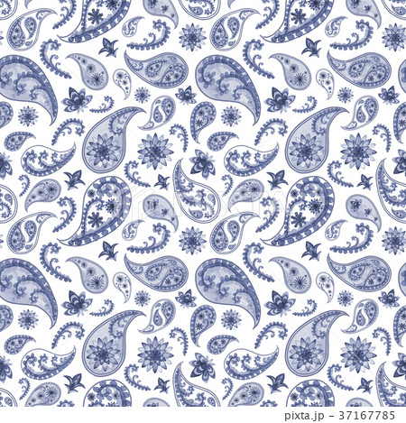 Seamless paisley pattern transparent pattern - Stock Illustration  [84378887] - PIXTA