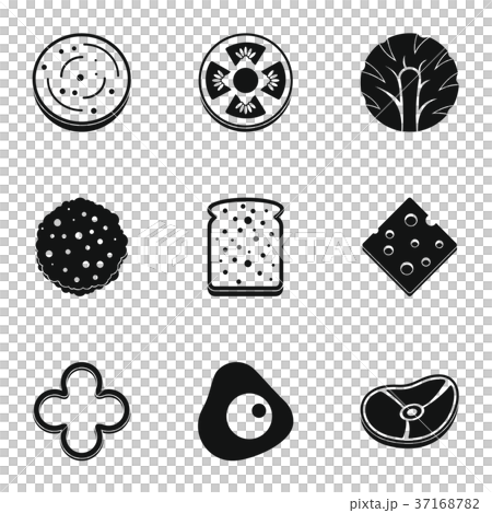 Natural slice product icon set, simple style Natural slice product icon set, simple style 37168782